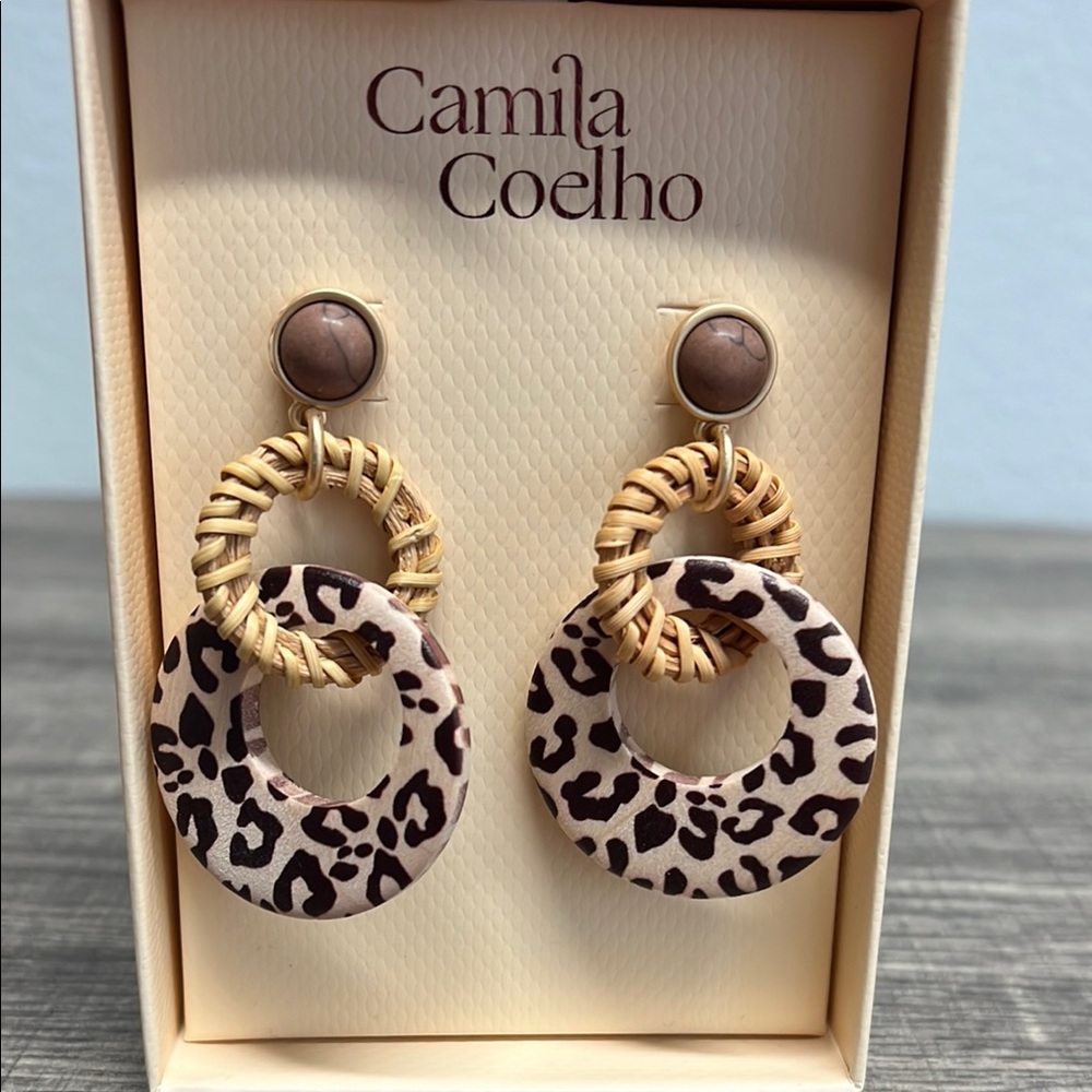 Camila Coelho | Leopard Print Dangle Earrings